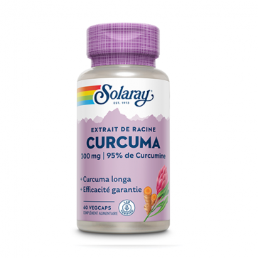 Curcuma 300mg standardisé à 95% de curcumines Solaray Curcuma 300mg standardisé à 95% de curcumines Solaray