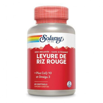 Levure de Riz Rouge 600mg + CoQ10 30mg + Oméga 3 Solaray