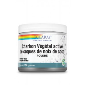 Charbon Végétal activé de coques de noix de coco (poudre) 75 g Solaray