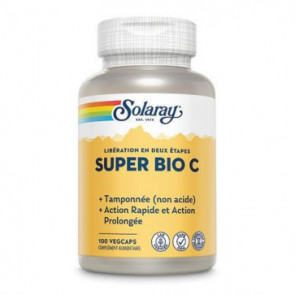 Super Bio C tamponnée Solaray-100 capsules végétales