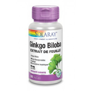 Ginkgo Biloba 60mg standardisé à 24% Solaray