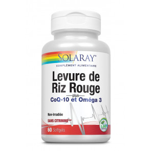 Levure de Riz Rouge 600mg + CoQ10 30mg + Oméga 3 Solaray